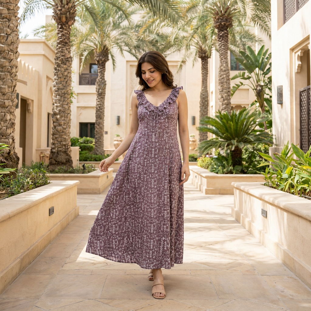 The Layali Ruffle Maxi Dress